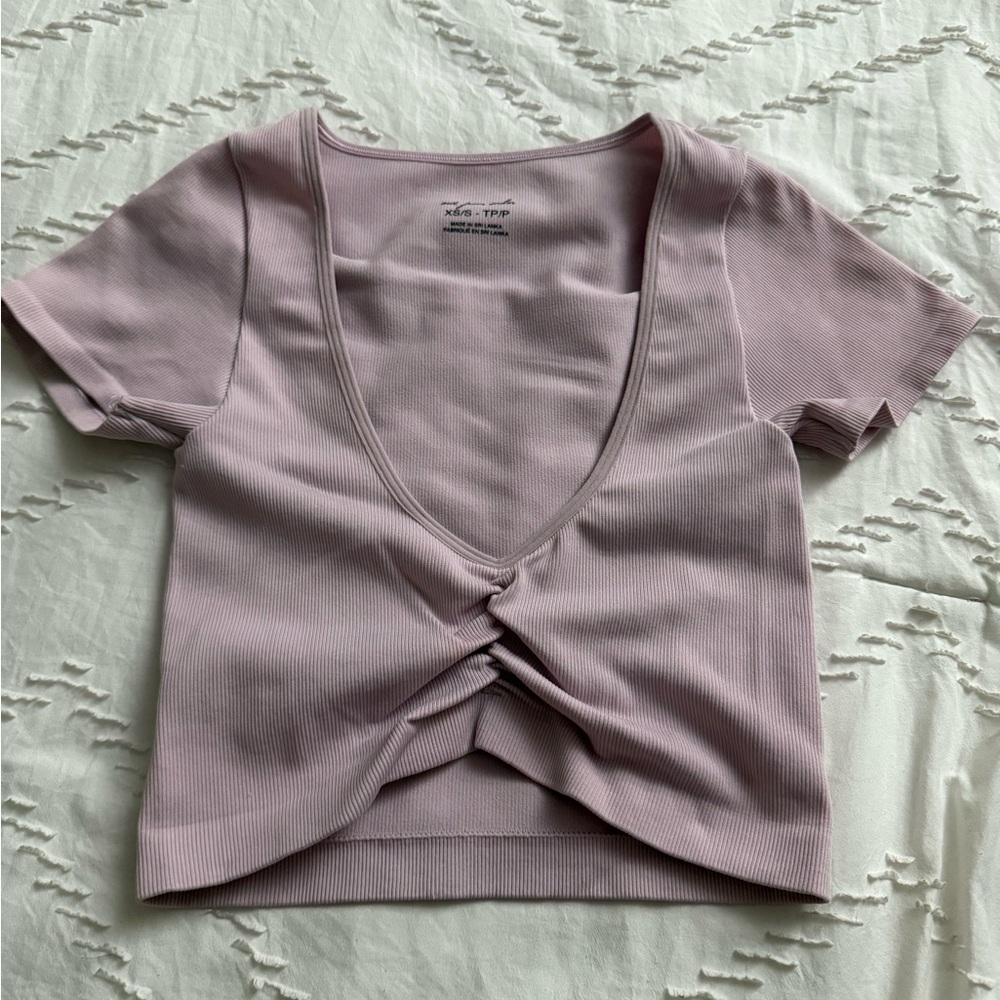 Urban Outfitters Mauve V-Neck Blouse